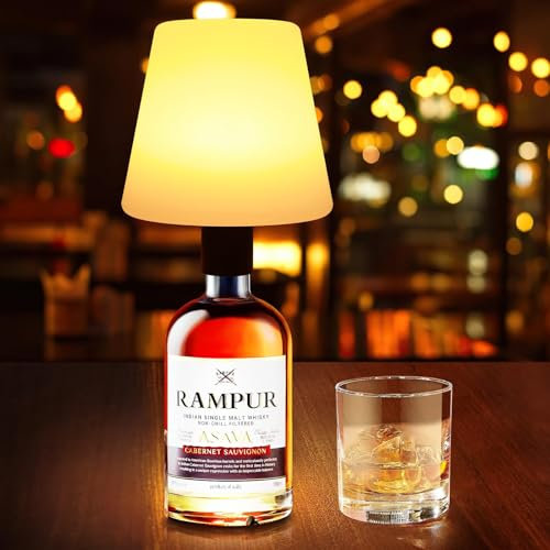 Palmcee Led Rechargeable Table Lamp, 5200mah Dimmable Battery Operated Wine Bottle Lights Wireless Wine Bottle Lamps, Cordless Lamp for Living Room Home Restaurant Bar
