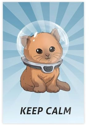Poster Keep Calm Kitty Subnautica, Leinwandposter, Wandkunst, Dekordruck, Gemälde für Wohnzimmer, Schlafzimmer, Dekoration, 60 x 90 cm