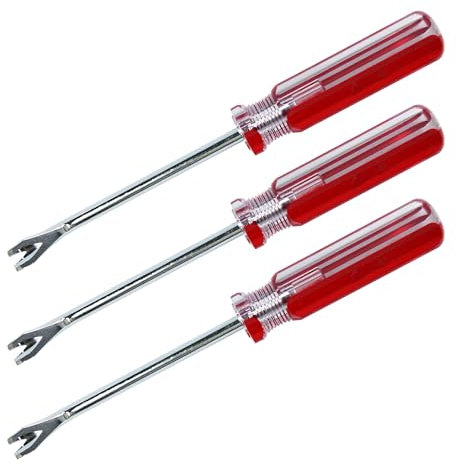 PDETVEO 3PCS 7.5 Inch Tack Lifter Nail Puller, V TipTack Lifter, Professional Heavy Duty Metal Nail Puller with Comfort Grip Handle for Office, Home, Staples Removal, Construction, Upholstery