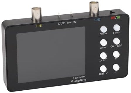 2 Channel Oscilloscope Kit, 50M Sampling Rate Digital Oscilloscope with 2 Probe Clips + Charging Cable
