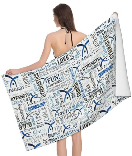 MIEKGPS Ginnastica Blu Stampa Asciugamano da Bagno Altamente Assorbente Asciugamani Morbido Confortevole Asciugamano per Casa Hotel