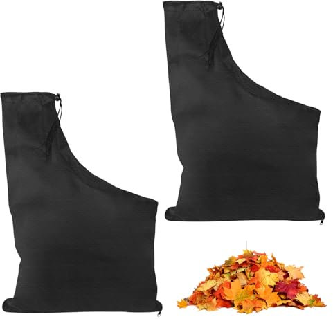 2 Stück Laubgebläse Laubsauger Fangsack für Elektro Auffangsack Laubbläser Beutel Laubbläserbeutel mit Reißverschluss Laubsauger Auffangbeutel Laubsaugerbeutel Verstellbarer Auffangsack für Garten