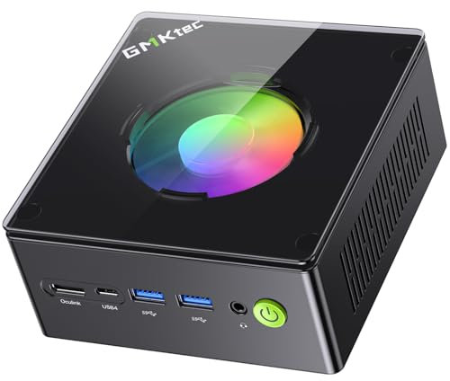 GMKtec PC Gaming, K11 AMD Ryzen 9 8945HS (8C/16T, jusqu'à 5,2 GHz), 32Go DDR5, Mini PC Bureau 2To, Oculink, Double Port LAN 2,5GbE, HDMI/DisplayPort/USB4×2
