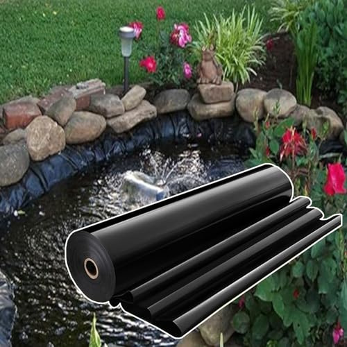 yurstcggh Revêtement imperméable Noir pour étangs à Poissons,Revêtement de Bassin,Revêtement de Bassin en polyéthylène Haute densité,pour Les biotopes, Les piscines Naturelles 10×11m 0.3mm Epaisseur