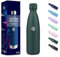 Gourde, 500 ml Sans BPA, Gourde Isotherme, Isolation Sous Vide à Double Paroi, Bouteille Isotherme, 304 Acier Inoxydable, Gourde Acier Inoxydable pour École, Voyage, Marcher, Jogging - Vert kaki