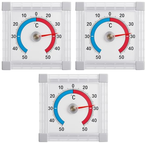 YceLon 3 Stück Außenthermometer für Fenster, wetterfestes Fensterthermometer außen, digitales Aussenthermometer mit genauer Temperaturmessung für Fenster & Außenbereich