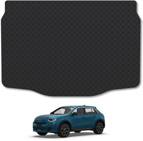 Fiat 600 (2023+) 3mm Rubber Boot Mat | Tailored Fit Durable Boot Liner Full Coverage Protection Waterproof Accessories Easy Clean Anti Slip Made in the UK
