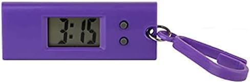 Jizlan Purple Mini Digital Keychain Watches Portable Keychain Pocket Watch Backpack Clip for Lanyard Backpack, Useful and Practical,Novelty Watches Key Buckle Clip on Unisex