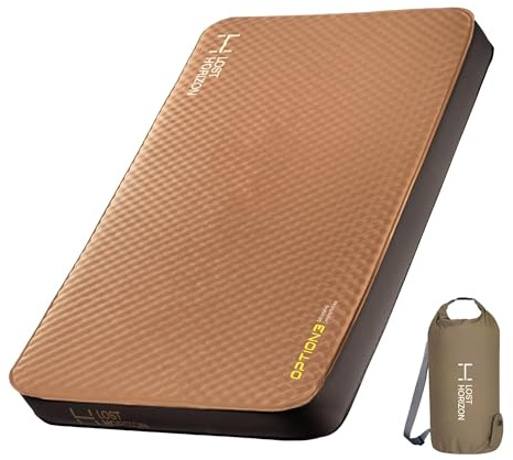 Lost Horizon Option3 Self-Inflating Foam Camping Mattress, 190x96x11cm | Air & Foam Comfort, Adjustable Firmness, R-Value 13, All-season ready, Sleeping Pad