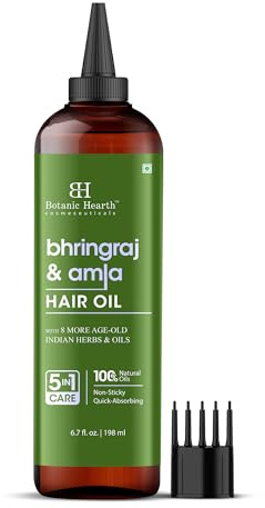 Botanic Hearth Bhringraj & Amla Hair Oil 198 ml | Strengthens Roots| Nourishes Dry Scalp & Reduces Breakage | Sulphate & Paraben Free | All Hair Types