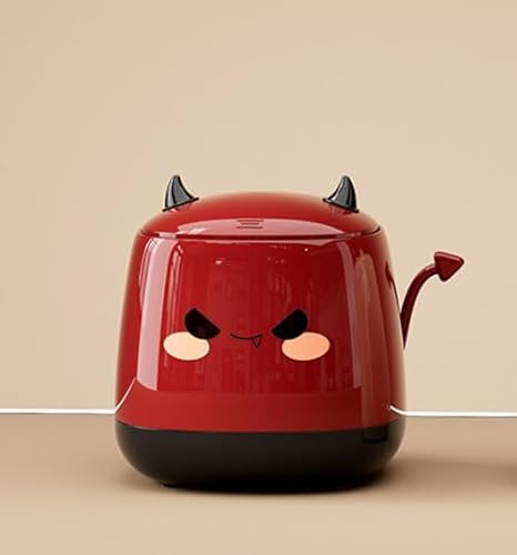 Petite Poubelle de Table, avec Couvercle, Poubelle Plastique, Les Salles à Manger, Mini Petit Poulet Mignon, Corbeille Déchets, pour Comptoir, Table Maquillage, Salle de Bain, Chambre Coucher (Rouge)