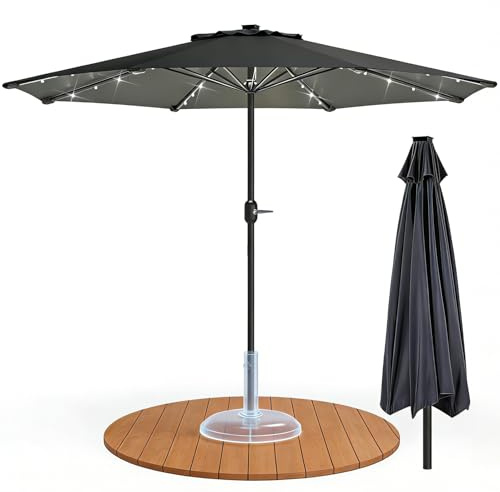 Ferzone Parasol avec Manivelle sans pied, Rond Parasol de Jardin Exterieur Anti-UV & résistant au vent, Sun umbrella pour Marché Balcon Terrasse Piscine Patio