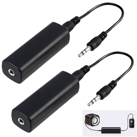 JXRSKJ 2Pcs Entstörfilter Klinke,Audio Ground Loop Noise Isolator 3,5mm Klinke Filter mit Audiokabel, Entstörfilter Autoradio für Subwoofer, Heimkinosysteme Rauschunterdrückung Eliminator