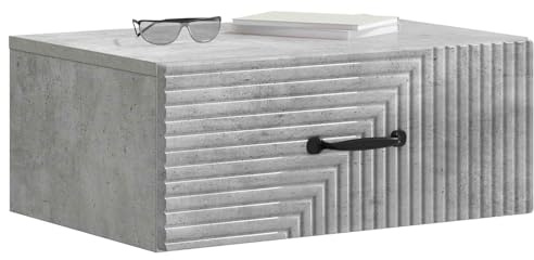 vidaXL Wandmontierter Nachttisch Betongrau 49 x 34,5 x 20 cm, Kompakte Nachttische, Coole Möbel für Dein Schlafzimmer, rechteckig mit viel Platz für Deine Essentials