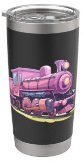 Lokomotive Comic Look Eisenbahner Hochgeschwindigkeitszug Doppelwandiger Edelstahl-Thermobecher