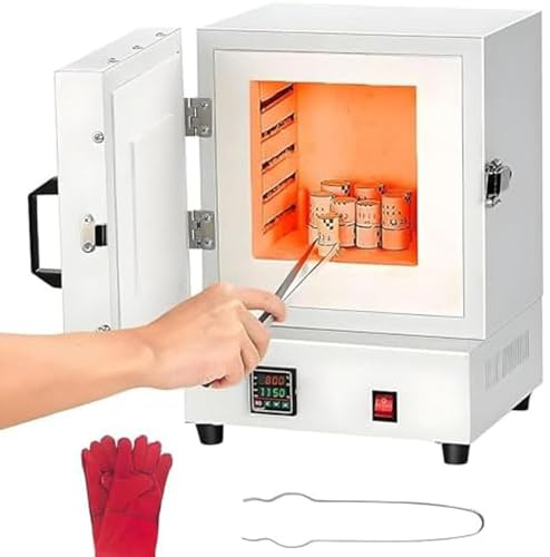 ZHJOPP Forno Elettrico a muffola, 2000W, Forno a 1150℃ per Fusione di Metalli e Ceramica, Forno Elettrico Industriale per Applicazioni di gioielleria e Lavorazione dei Metalli