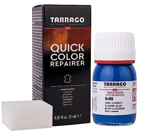 Tarrago | Quick Color 25 ml | Tinte Reparador para Cuero (Azul Clásico 640)