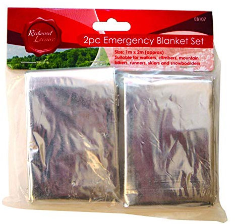 2 Pack Emergency Blanket Set, Ideal For Walkers, Climbers, Runners, Skiers