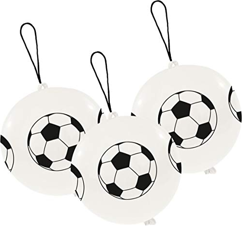 Amscan INT995794 - 3 Latexballons Punch Balls Fußball, circa 35 cm, Geburtstag, Fußball, Weltmeisterschaft, Heliumballon