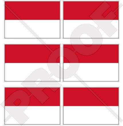 Mini-Aufkleber, Sticker mit Monaco-Flagge, Monte Carlo, 40 mm, für Smartphone, 6 Aufkleber