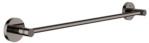 GROHE Essentials - Badetuchhalter (langlebige Oberfläche, geeignet zum Bohren oder Kleben), hard graphite, 40688A01