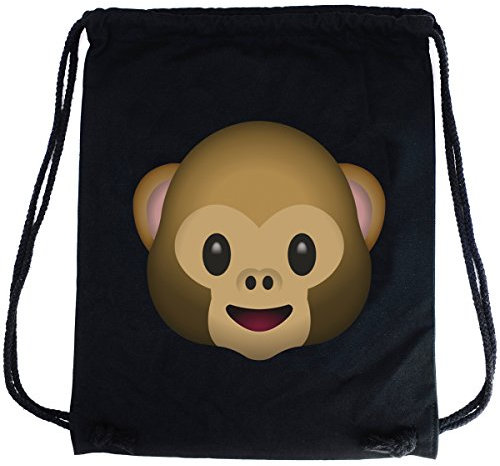 PREMYO Turnbeutel Affe Monkey – Teenager Sportbeutel Junge Baumwolle – Hipster Gym Bag Schwarz