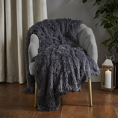 Catherine Lansfield Cuddly throw 150 x 200 cm, poliestere, antracite, doppio