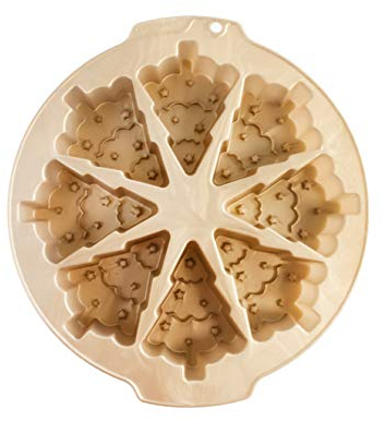 CÉCOA • Moule Silicone 8 Gâteaux Sapins de Noël • Silicone 100% Alimentaire • Sans BPA • Anti-Adhésif • Four, Frigo, Congélateur • Températures -40°C à +230°C