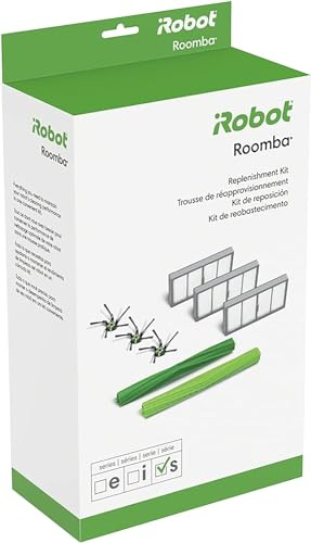 iRobot Roomba Authentic Replacement Parts - Roomba s Series Replenishment Kit, (3 filters, 3 Corner Brushes, 1 Set of Multi-Surface Rubber Brushes),Green - 4646124