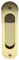 Gedotec Maniglia per porta scorrevole, ovale, scorrevole, a incasso, 3665C, 121 x 33 mm, maniglia per mobili in ottone anticato, effetto oro lucido, per ingresso, 1 pezzo, maniglia per porta vintage