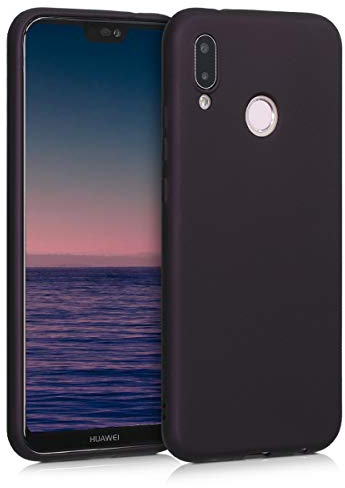 kwmobile Case kompatibel mit Huawei P20 Lite Hülle - Schutzhülle aus Silikon metallisch schimmernd - Handyhülle Metallic Brombeere
