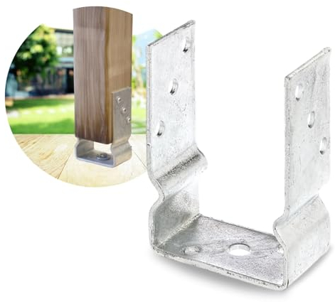 Ultiness® U-Pfostenträger mit Balkenauflage U-Form feuerverzinkt robuste U-Träger zum Aufdübeln für Jäger- und Staketenzäune robuste Befestigung ohne Beton (101 mm, 1, Anzahl)