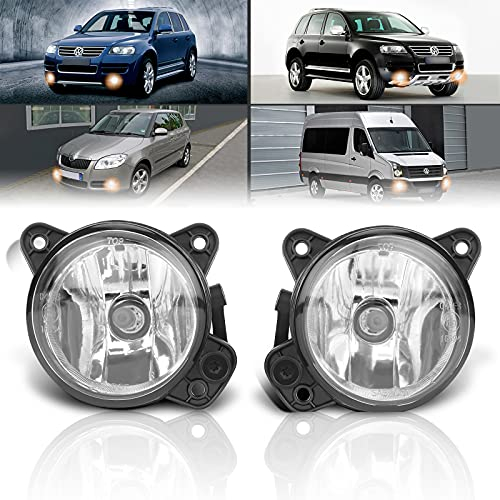 TangMiGe Nebelscheinwerfer Kompatibel mit Volkswagen VW Transporter Multivan T5 (7E 7F 7J 7H), Touareg 7L, Polo 9N, Crafter 30-50 2E; Skoda Praktik, Roomster 5J, Fabia I II 1 2 (6Y2 6Y3 6Y5 542 545)