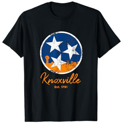 Knoxville Est. 1791 - Camicia con bandiera statale TN arancione e blu Maglietta