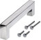 Stahlia 5 x Möbelgriffe Chrom glänzend Lochabstand 128mm Edelstahl Schrankgriffe Küchengriffe Schrankgriffe Stangengriffe eckig Wohnzimmer Möbel Bad Möbel Schrank Profil: 15x15mm inkl. Schrauben