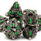 Würfelset Dungeons and Dragons Würfel, DND Würfel 7 teilig, ZHOORQI Polyedrische Würfel Set D&D Würfelset Metall für Rollenspiele, Pathfinder, The DND Dice Set for Table Games(TS-Green)