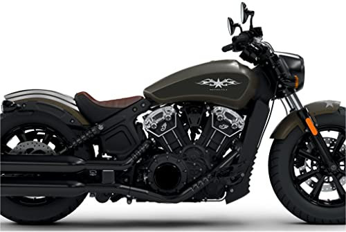 DualColorStampe Aufkleber kompatibel mit Indian Motorrad Tank DX-SX Motorrad Sticker Motorrad Sterne COD.M0236 (Silber 90)