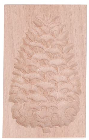 Plätzchenform, Wiederverwendbar Leicht zu Reinigen Glatte Oberfläche Buchenholz Langlebige Plätzchenform aus Holz Zum Backen (Tannenzapfen)