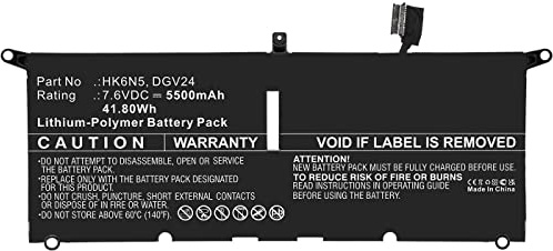 CoreParts Laptop Battery for Dell 41.80Wh Li-ion 7.6V 5500mAh, DEL330NB DGV24 HK6N5, WDK63 (41.80Wh Li-ion 7.6V 5500mAh Black for Inspiron 13 5000 5390, Inspiron 13 5390, Inspiron 13-5390-D1305L,)