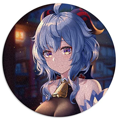 1000-teiliges Puzzle für Erwachsene Genshin Impact Ganyu Kreispuzzles für Erwachsene und Kinder Papppuzzles Tolles Geschenk für Erwachsene (Größe 67,5 x 67,5 cm)