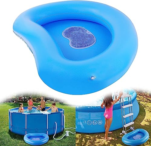 Aufblasbares Fußbecken, Fußbad Wanne Spa Pool & Schwimmbecken mit Rutschfester Fußabstreifermatte für den Einstieg in den Pool, Fußbadbecken für aufblasbare Pools, ERD- und Aufstellpools (Blau)