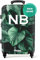NoBoringSuitcases.com® Koffer personalisiert, 67x43x25cm - Koffer Groß - Koffer Hartschale Groß, Hartschalenkoffer Mittelgroß - Dschungelblätter - Leicht - Koffer mit Namen Initialen