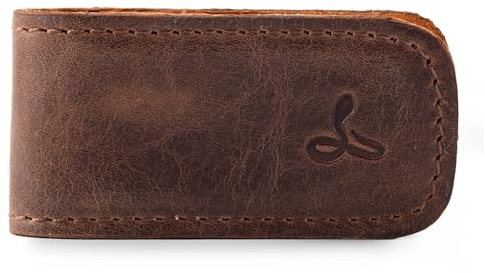 Snakehive Geldklammer Herren und Damen - Echtleder-Geldscheinklammer für Männer und Frauen - Starker Magnet, Schlankes, Minimalistisches Design - Handgefertigt in Europa (Braun)