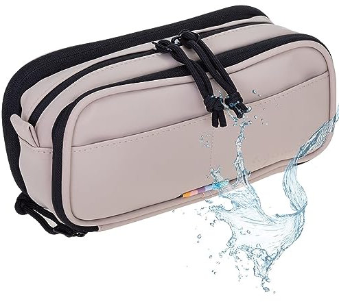Elephant Mäppchen Federmäppchen Utensilo Aufbewahrungstasche klein Stiftetasche Kabeltasche wasserfest Organizer Büro Plane Hydro Pencil Case 12828 (Sand Beige)