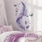 Runtoo Wandtattoo Feder XXL Wandsticker Schmetterling Lila Violett Wandaufkleber Kinderzimmer Babyzimmer Wohnzimmer Schlafzimmer Fenster Wanddeko