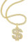 Xumann Dollar Chain, Dollar Sign Gold Necklace with Diamonds，Adjustable Money Chain for Rapper Accessories Gold Digger Costume