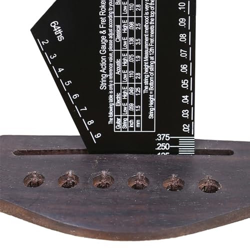Tioheam String Action Gauge | String Height Gauge Guitar Ruler Fret Rocker | Lightweight Luthier Tools, Fret Leveling Guide 1mm Thickness for Folk Acoustic, Electric, Bass Guitars