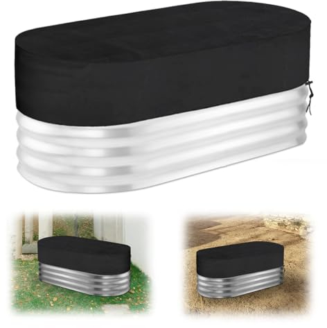 GSYUWIH Ovale Pool Abdeckplane, 420D-Oxford-Stoff, Kältetauchabdeckung, wasserdicht, sonnenfest, staubdicht, für ländliche Terrasse, Garten, Outdoor, 1,2 m