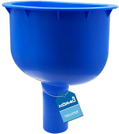 kör4u Trichter für Prüfstück, blau, mit Keilplastring, 23,2 x 24 x 15,2 cm, für Ableitung und Entsorgung von Bau- und Schmutzwasser