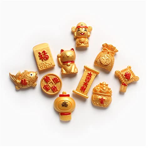 Kühlschrank Magnet, Kühlschrankmagnete, Dekoration, magnetischer Aufkleber, Souvenirs, festlicher chinesischer Stil, kreativer Kühlschrankmagnet, Chili-Goldbarren, Heimdekoration, Magnet-Set (Farbe: 2